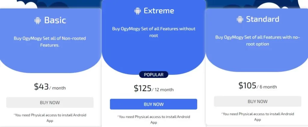 OgyMogy Pricing for Android